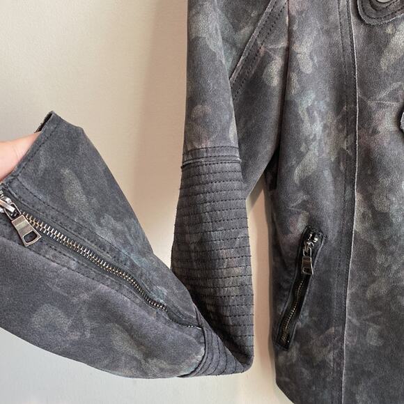 Marrakech Marni Scuba Moto Jacket Grey Antique Floral S - Picture 6 of 10